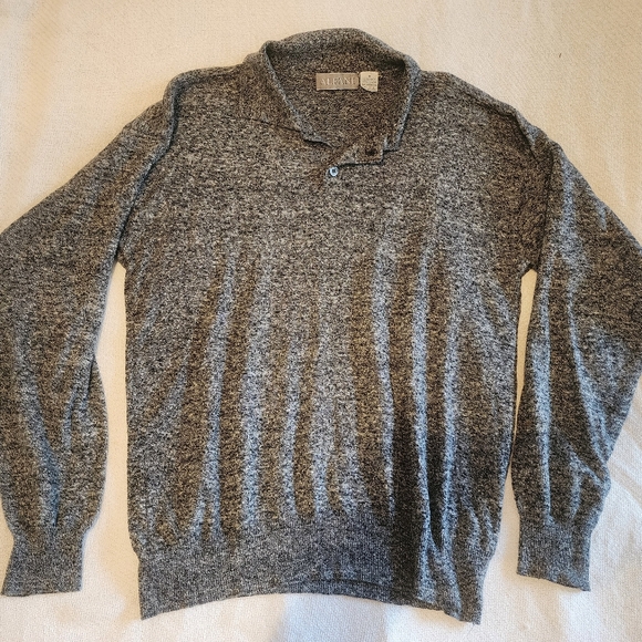 Alfani Marled Gray Knit Sweater Polo Collar Men’s Size M - Picture 4 of 5